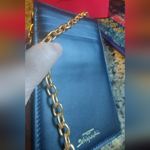 🌹Rare Schiaparelli Black Leather Ear Chain Phone Case - Picture 15 of 15